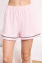 Pembe %100 Pamuklu Biyeli Köpek ve Slogan Nakışlı Şortlu Örme Pijama Takımı THMSS25PT00371 - 3