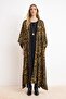 Nasiba Hafiz x Trendyol Collection Siyah Reversible Çift Taraflı Leopar Desen Abaya TCTSS26KF00001 - 2