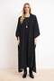 Nasiba Hafiz x Trendyol Collection Siyah Reversible Çift Taraflı Leopar Desen Abaya TCTSS26KF00001 - 7