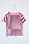 Red-Pink Striped V-Neck Knitted T-Shirt Tbbss23Bf00016 - 6
