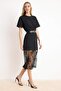 Black Shift/Solid Low Sleeve Short Sleeve Lace Detailed Midi Interlock Knitted Dress Twoss26El00211 - 2