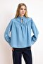 Mavi %100 Tencel Yakası Bağlama Detaylı Relaxed Fit Denim Bluz TWOSS26BZ00062 - 2