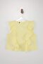 Sarı Fırfır Detaylı Crop Boy Yarı Transparan Dokuma Bluz TWOSS26BZ00403 - 5