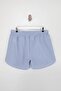 Beachwear Blue Striped Seersucker Textured Fabric Plus Size Beach Shorts Tbbss26Ap00007 - 4