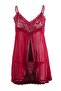 Bordo Tül/Dantel Aksesuar Detaylı Külotlu Babydoll/Fantezi Gecelik THMSS26LL00022 - 5