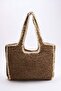 Brown Straw Medium Size Women's Shoulder Bag Takss26Oc00020 - 4