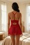 Red Tulle Lace Babydoll/Fantasy Nightgown Thmss26Ll00013 - 2