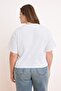 White Crew Neck Snap Detail Knitted Plus Size Oversized Crop Boy T-Shirt Tbbss26Bf00002 - 4