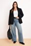 Mavi Paça Kesikli Lastikli Bel %100 Pamuk Non-Stretch Geniş Paça/Wide Leg Jeans TBBSS26CJ00016