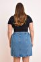 Mavi More Sustainable Yanları Lastikli %100 Pamuk Non-Stretch Denim Etek TBBSS26AZ00018 - 4