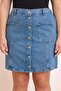 Mavi More Sustainable Yanları Lastikli %100 Pamuk Non-Stretch Denim Etek TBBSS26AZ00018 - 3