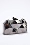 Koyu Antrasit Üç Boyutlu Abiye Kadın Şık Mini Boy Clutch El Çantası TAKSS25OC00064 - 2