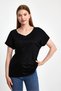 V-Neck T-Shirt with Fold-Up Sleeves - 3