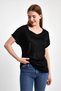 V-Neck T-Shirt with Fold-Up Sleeves - 4