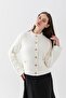 Women's Soft Snap Button Pocketed Diamond Patterned Cardigan - 7