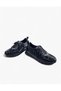 Women's Black Shiny Satin and Leather Detailed Flat Sole Lace-Up Sports Shoes - 7