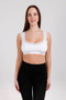 Women's Cotton Bamboo Lace Padded Comfortable Half Tank Top Large Size Thick Strap Bra - 7