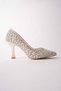 Stony Stone and Pearl Embellished Heels Wedding Bridal Heels Evening Dress Shoes - 3