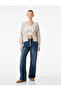 Long Sleeve V-Neck Tie-Detail Front Lace-Detail Knit Cardigan - 2