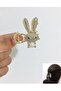 Stylish and tight metal latch buckle with stones - 4 cm