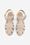 Women's Genuine Leather Ankle-Strap Buckled Closed-Toe Everyday Sandals Yenzar Beige Suede - 6