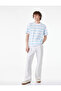 Regular Fit Short Sleeve Crew Neck Cotton Striped T-Shirt