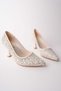 Stony Stone and Pearl Embellished Heels Wedding Bridal Heels Evening Dress Shoes