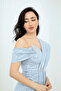 Patterned Sequin Design Long Dress - Baby Blue - 5