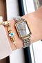 Special Boxed Cutting Glass Women Wristwatch Waterproof Two Color Steel Band + Bracelet Hmby2039C2 - 4