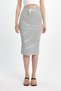 Women's Black and White Striped Stretchy Viscose Pencil Skirt