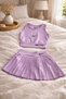 Full Lycra Diver Fabric Flexible Shorts Skirted Girl's Crop Swimsuit Suit (Buy 1 Size Bigger) - 3