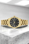 Steel Strap & Stylish Design, Women's Wristwatch, 2 Years Warranty, 3Atm Water Resistant Gold-Black - 2