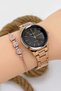 Women's Wristwatch - Stylish Steel Band and Case, Original and Guaranteed Rose Gold-Black Sdfer147 - 3