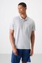 Gray Logo Printed Standard Fit Polo Neck Active Sports Men's T-Shirt - 88252 - 4