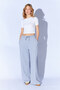 Gray Melange Palazzo Tracksuit with Elasticated Cords |   Ek100689824 - 2