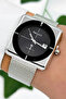Steel Cord & Special Design, 3Atm Water Resistant Men's Wrist Watch, Silver-Black Sdfer162