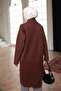 Brown Single Button Angora Soft Knit Cardigan - 5