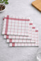 Lila Moon Cotton White Colored (Red Striped) 4-Piece Napkin, Drying Cloth, Feeding Mat - 2