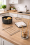 Luxury Stainless Service Presentation Set and Bread Basket, Towel Holder, Napkin Holder, Trivet, Bread Holder, Spoon Holder, Set of 5 - 6