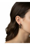 Kadim Sevda Toi Et Moi Stone Hematite Zircon Stone Hoop Earrings - 3