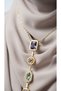 Colorful Stone Y Necklace - Steel Necklace with Crystal Stones - 7