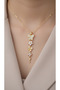 Y Necklace with Butterfly and Flower Key - 4