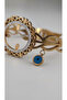 Zircon Stone Evil Eye Beaded Quarter-Size Handcuffs - Steel - 6