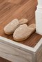 Knitted Detailed Closed-Front Slippers Stone - 2