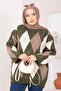 Baklava Pattern Oversized Knitwear Sweater Khaki - 2
