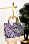 Patterned Straw Detailed Beach Bag -127 - 3