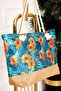 Patterned Straw Detailed Beach Bag -132 - 2