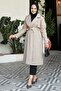 Mobile Belted Trench Coat with Adjustable Sleeves Beige - 4