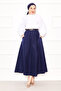 Pocket Detailed Sports Terry Cotton Skirt Navy Blue