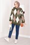 Baklava Pattern Oversized Knitwear Sweater Khaki